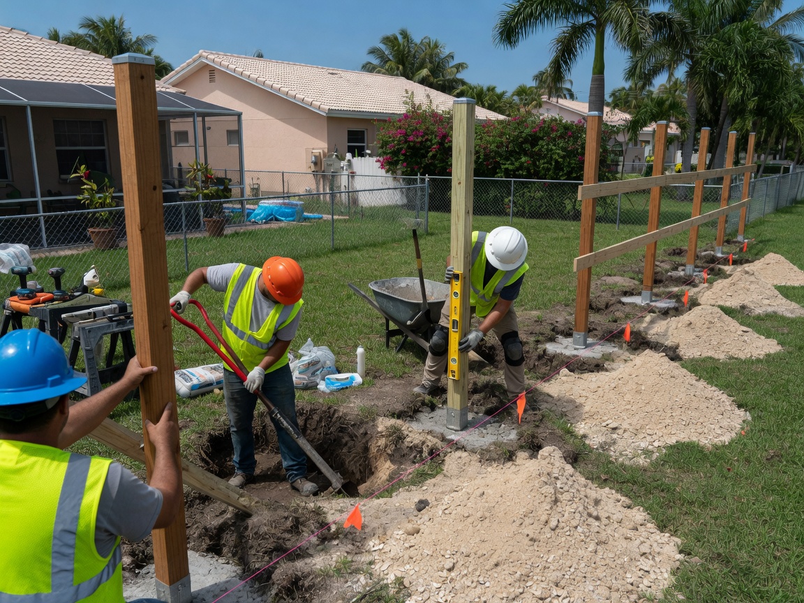 FenceLine Florida crew installing fencing in Central Florida